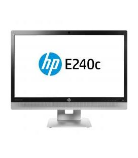 Monitor Reacondicionado LED HP E240c 23.8 FullHD / Multimedia / HDMI / VGA / DP / Negro-Plata / Grado A- No funciona Webcam