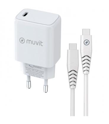 Cargador de pared muvit for change mcpak0044/ 1xusb tipo-c + cable usb tipo-c/ 20w