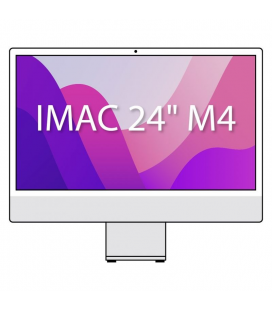 Apple imac 24' retina 4,5k / m4 10-core cpu/ 16gb/ 256gb ssd/ 10-core gpu/ cristal nanotexturizado/ plata