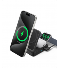 CARGADOR ANKER MAGGO MAGNETIC WIRELESS CHARGER 15W FOLDABLE 3-IN-1 BLACK EU PLUG