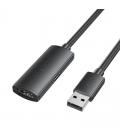 Cable alargador usb 2.0 vention cbkbl/ usb macho - usb hembra/ 480mbps/ 10m/ negro