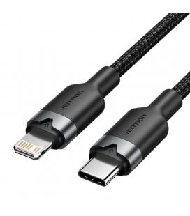 Cable usb tipo-c lightning vention lalbh/ usb tipo-c macho - lightning macho/ 27w/ 480mbps/ 2m/ negro