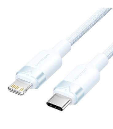 Cable usb tipo-c lightning vention lalsh/ usb tipo-c macho - lightning macho/ 27w/ 480mbps/ 2m/ azul