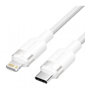 Cable usb tipo-c lightning vention lalwf/ usb tipo-c macho - lightning macho/ 27w/ 480mbps/ 1m/ blanco