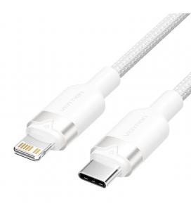 Cable usb tipo-c lightning vention lalwh/ usb tipo-c macho - lightning macho/ 27w/ 480mbps/ 2m/ blanco