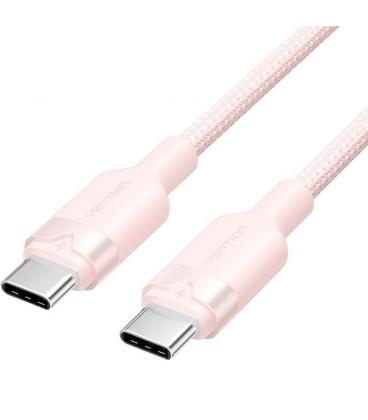 Cable usb 2.0 tipo-c 3a vention trdpf/ usb tipo-c macho - usb tipo-c macho/ hasta 60w/ 480mbps/ 1m/ rosa