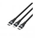 Cable usb tipo-c vention h17bav/ usb tipo-c macho - lightning macho/ usb tipo-c macho/ 60w/ 480mbps/ 1.2m/ negro