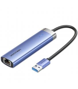 Hub usb 3.0 vention tgfsb/ 3xusb/ 1xrj45/ 1xusb tipo-c pd