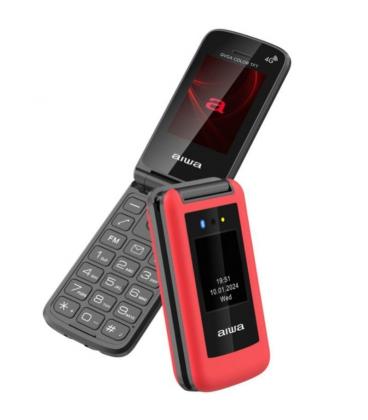 Teléfono móvil aiwa fp-30-4g rd para personas mayores/ rojo