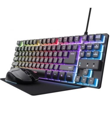 Pack gaming trust gaming gxt 794/ teclado rgb + ratón rgb + alfombrilla