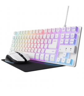 Pack gaming trust gaming gxt 794w/ teclado rgb + ratón rgb + alfombrilla