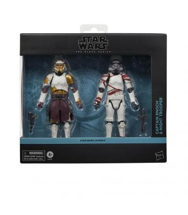 Pack 2 figuras hasbro star wars the black series ahsoka captain enoch & night trooper