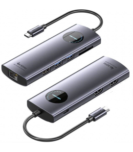 Docking usb tipo-c vention tqvhb/ 2xhdmi/ 3xusb/ 1xrj45/ 1xlector de tarjetas/ 1xusb tipo-c pd/ gris