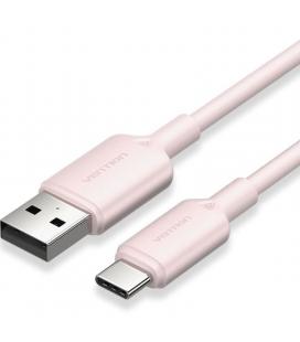 Cable usb 2.0 tipo-c vention ctqph/ usb tipo-c macho - usb macho/ hasta 60w/ 480mbps/ 2m/ rosa