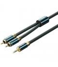 Cable audio vention bcsgf/ 2x rca macho - jack 3.5 macho/ 1m/ verde y negro