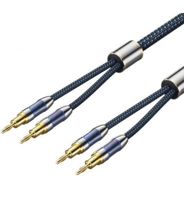 Cable estéreo vention blbli/ 2x banana macho - 2x banana macho/ 3m/ azul y negro