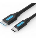 Cable usb 3.0 vention cqabd/ microusb macho - usb tipo-c macho/ 5gbps/ 50cm/ negro