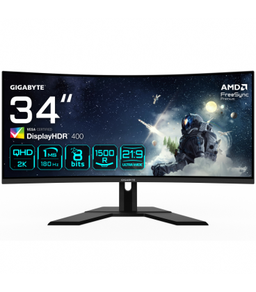 Monitor Gigabyte G34WQCP 34" LED VA UltraWide QHD 180Hz HDR 400 FreeSync 