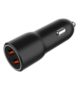 CARGADOR RAPIDO PARA COCHE GEMBIRD CON 2 PUERTOS USB, QC3.0, 36 W, NEGRO