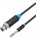 Cable estéreo vention bbebi/ jack 6.5 macho - xlr hembra/ 3m/ negro