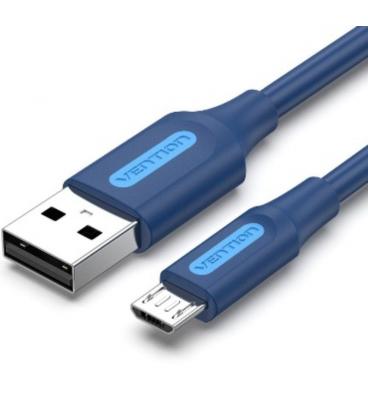 Cable usb 2.0 vention collf/ usb macho - microusb macho/ hasta 60w/ 480mbps/ 1m/ azul