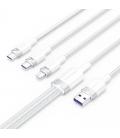 Cable usb 2.0 lightning vention ctrwg/ usb macho/ usb tipo-c macho - microusb macho - lightning macho/ 1.5m/ blanco