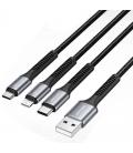 Cable usb tipo-c lightning vention h18bav/ usb tipo-c macho/ lightning macho - microusb macho - usb macho/ 1.2m/ negro