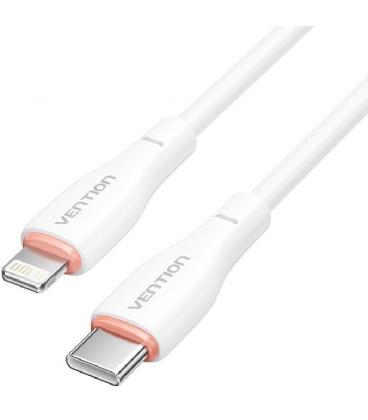 Cable usb tipo-c lightning vention h28wf/ usb tipo-c macho - lightning macho/ 1m/ blanco