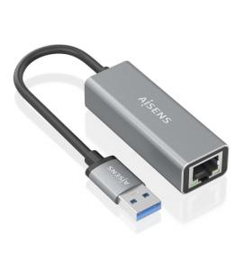 Adaptador USB 3.0 Aisens A106-0897/ USB Macho - RJ45 Hembra/ 15cm/ Gris