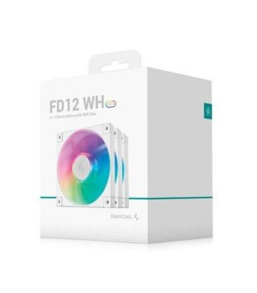 VENTILADOR 120X120 DEEPCOOL FD12 ARGB PACK 3 WHITE