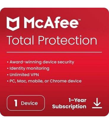 Antivirus mcafee total proteccion 1 dispositivo 1 año esd (descarga directa)