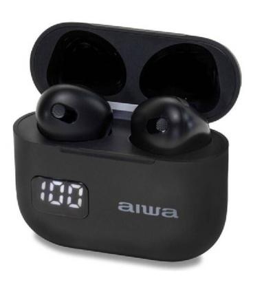 Auriculares bluetooth aiwa ebtw-100bk con estuche de carga/ autonomía 3h/ negros