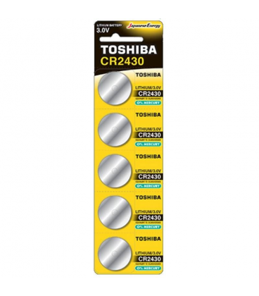 Pack de 5 pilas de botón toshiba cr2430/ 3v/ alcalinas