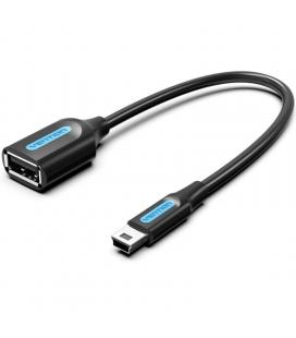 Cable usb 2.0 vention ccubb/ usb mini-b macho - usb hembra/ 480mbps/ 15cm/ negro