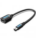 Cable usb 2.0 vention ccubb/ usb mini-b macho - usb hembra/ 480mbps/ 15cm/ negro