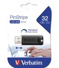 Verbatim PinStripe 3.0 - Unidad USB 3.0 de 32 GB  - Negro