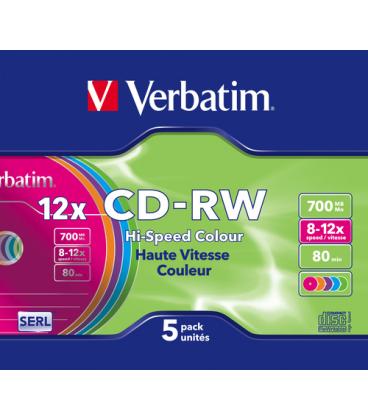 Verbatim CD-RW Colour 12x 700 MB 5 pieza(s)