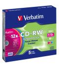 Verbatim CD-RW Colour 12x 700 MB 5 pieza(s)