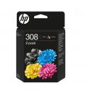 Pack Cartuchos Tinta HP 308 Negra/Tricolor