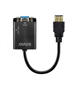 ADAPTADOR HDMI (M) - VGA (H) + MINI JACK 3.5 MM