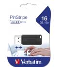 Verbatim PinStripe - Unidad USB de 16 GB - Negro