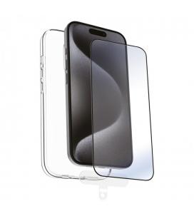 Funda muvit recycletek para apple iphone 16 pro transparente + protector cristal templado marco negro