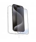 Funda muvit recycletek para apple iphone 16 pro transparente + protector cristal templado marco negro