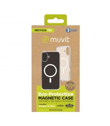 Funda muvit recycletek magsafe para apple iphone 16 plus transparente