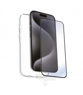 Funda muvit recycletek para apple iphone 16 pro max transparente + protector cristal templado marco negro