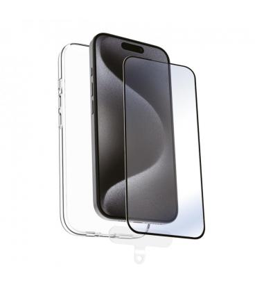 Funda muvit recycletek para apple iphone 16 pro max transparente + protector cristal templado marco negro