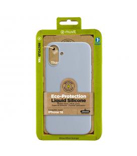 Funda muvit recycletek liquid silicone para apple iphone 16 azul cielo