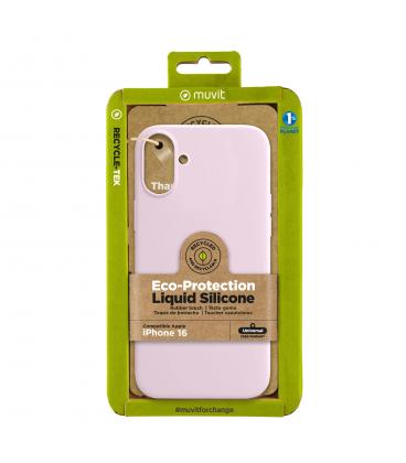 Funda muvit recycletek liquid silicone para apple iphone 16 rosa