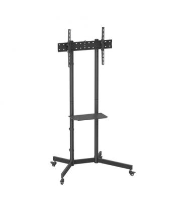 AISENS Soporte De Suelo Eco Con Rueda, Bandeja Para DVD Para Monitor/TV 45kg De 37-70, Negro