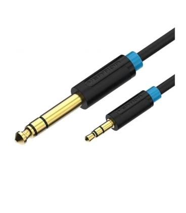 Cable estéreo vention babbj/ jack 6.5 macho - jack 3.5 macho/ 5m/ negro